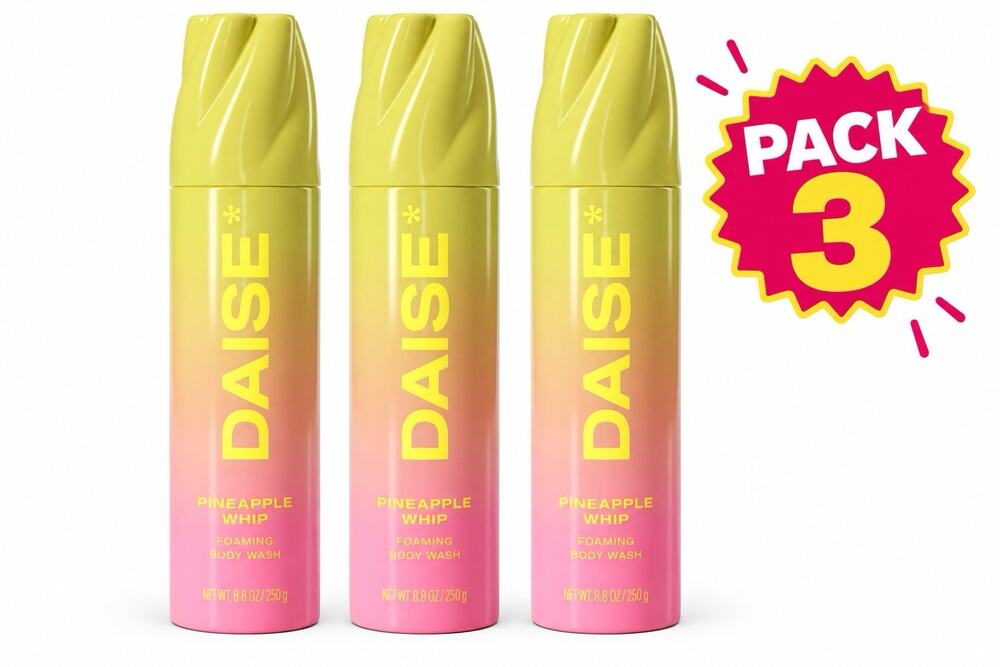 3PK Daise Pineapple Whip Foaming Body Wash, Ultra Hydrating Whipped Soap, 8.8 oz